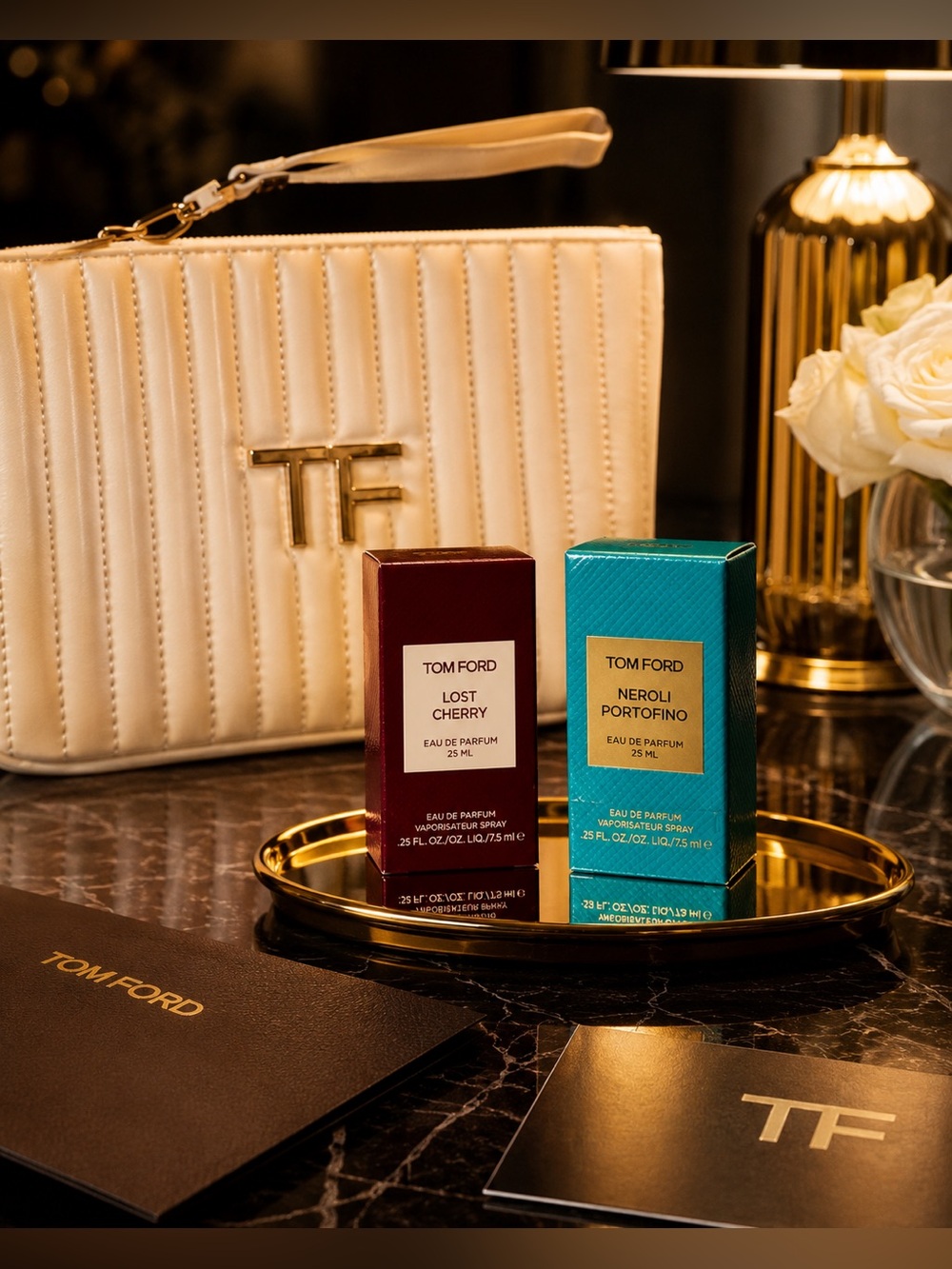 Tom Ford White Pouch and Minis